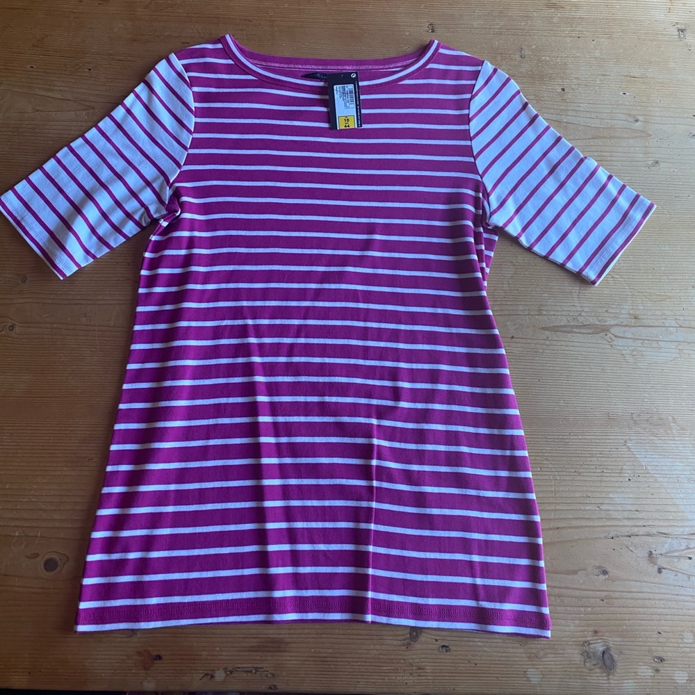 NWT Pink and White Striped Tee